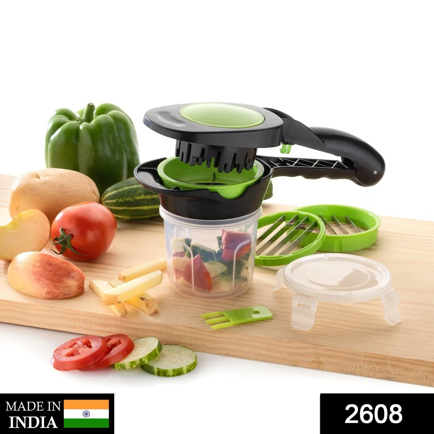 2608 Plastic 6-in-1 Manual Vegetable Grater,Chipser and Slicer