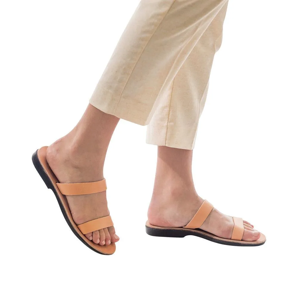 Ada - Leather Double Strap Sandal | Tan