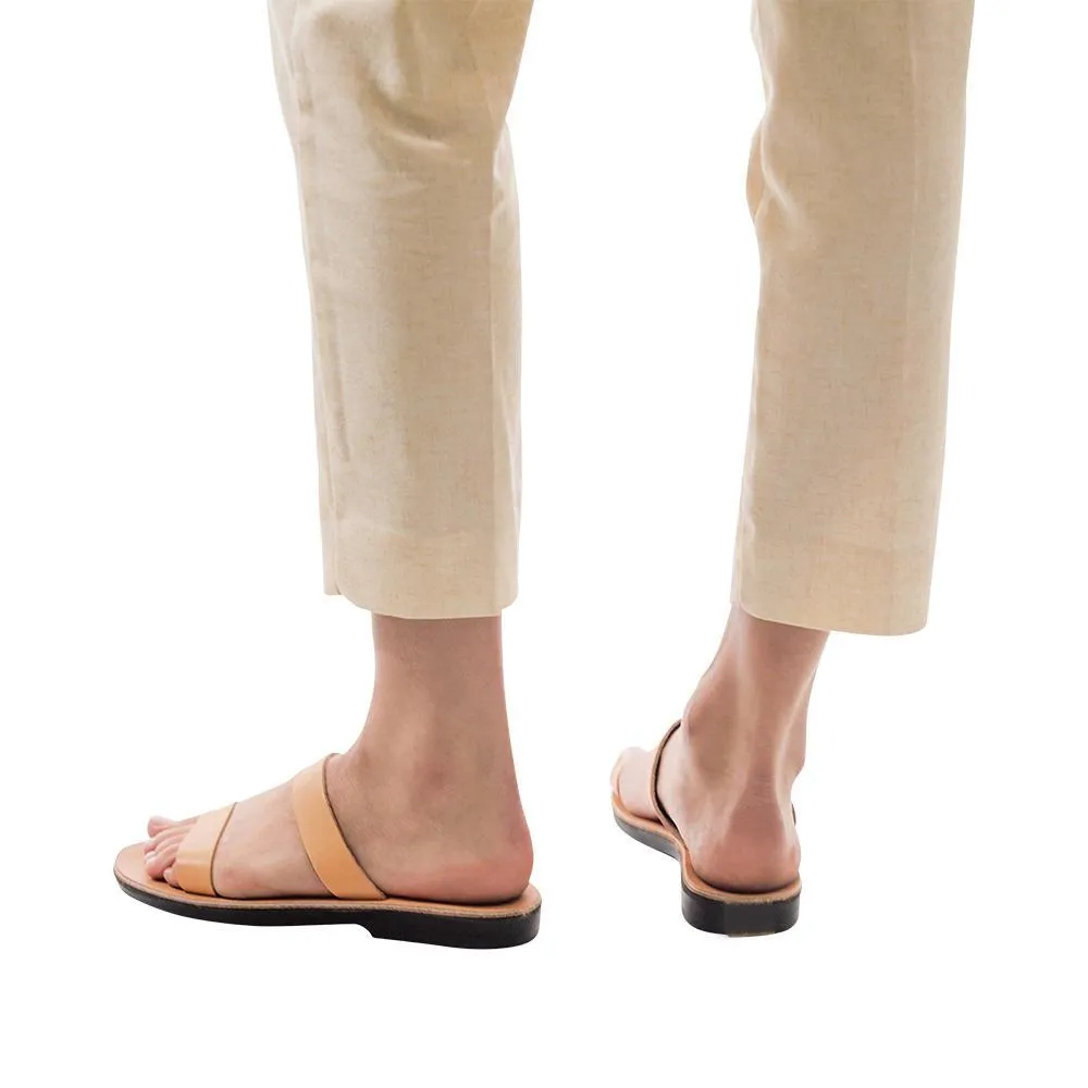 Ada - Leather Double Strap Sandal | Tan