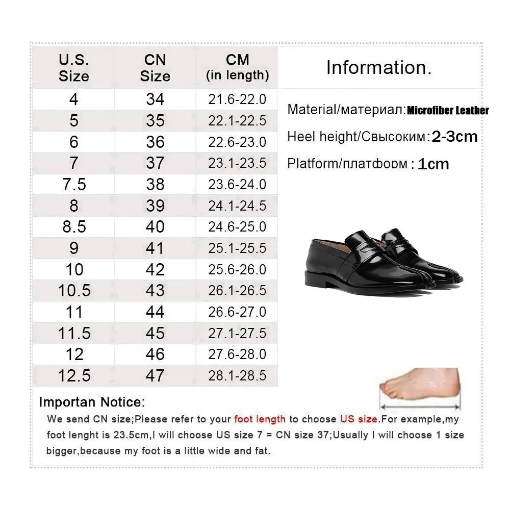 Advbridge New Black Tabi Shoes Women Split Toe Flats Woman Pig Hoof Shoes chaussure femme Leisure Loafers Woman Fashion zapatos de mujer