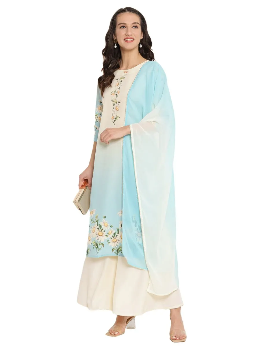 Ahalyaa Printed Sharara Kurta Dupatta Set