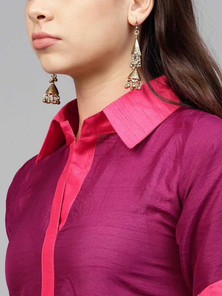 Ahalyaa Solid Straight Poly Silk Beautiful Kurta