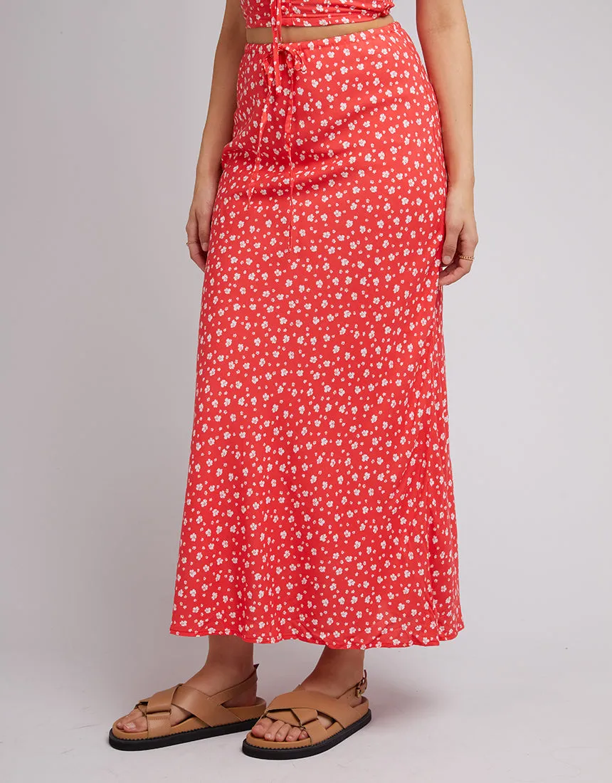 All About Eve Gigi Floral Maxi Skirt Red