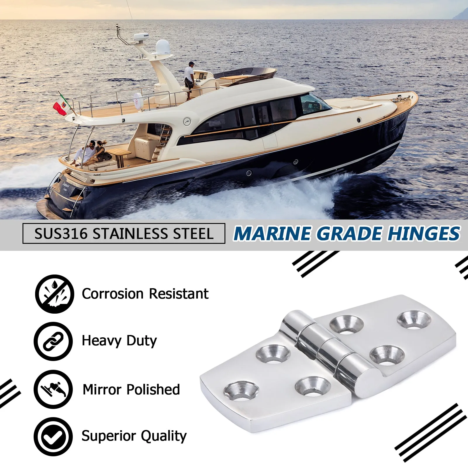 AMYSPORTS Marine Hinge 38*76mm 2Pcs