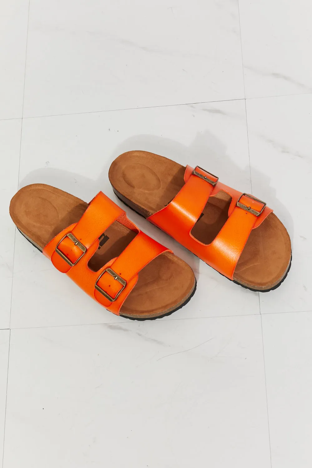 *APP EXCLUSIVE* Double Banded Slide Sandals in Orange