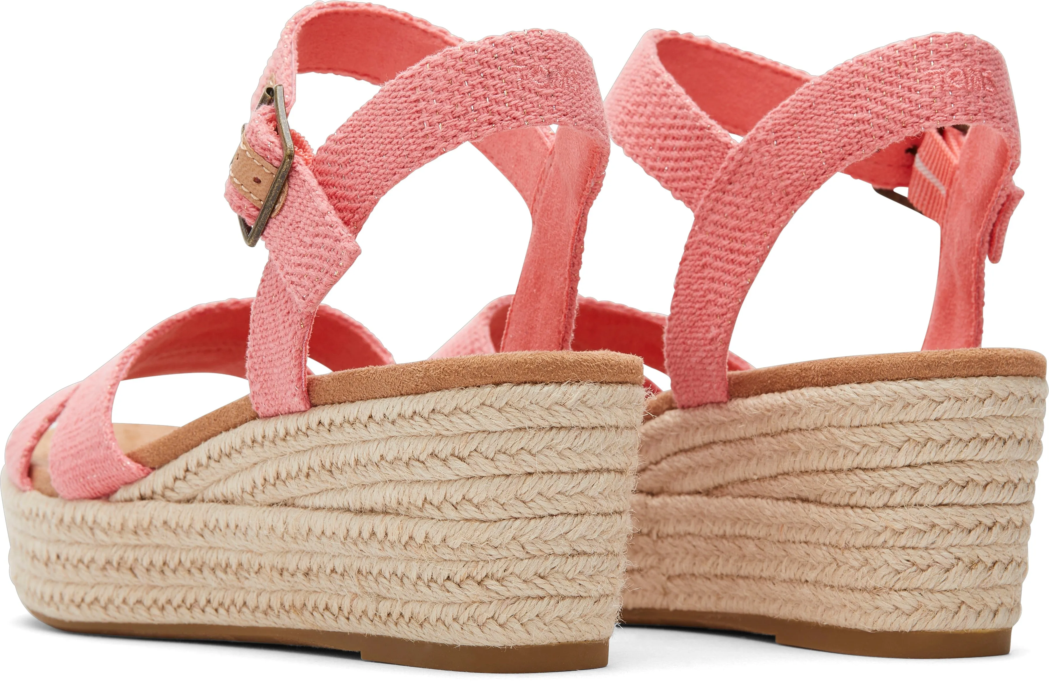 Audrey Espadrille Sandal - Shell Pink Metallic Linen Stripe