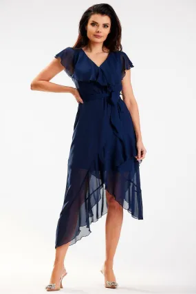 awama elegant dress with an asymmetrical cut