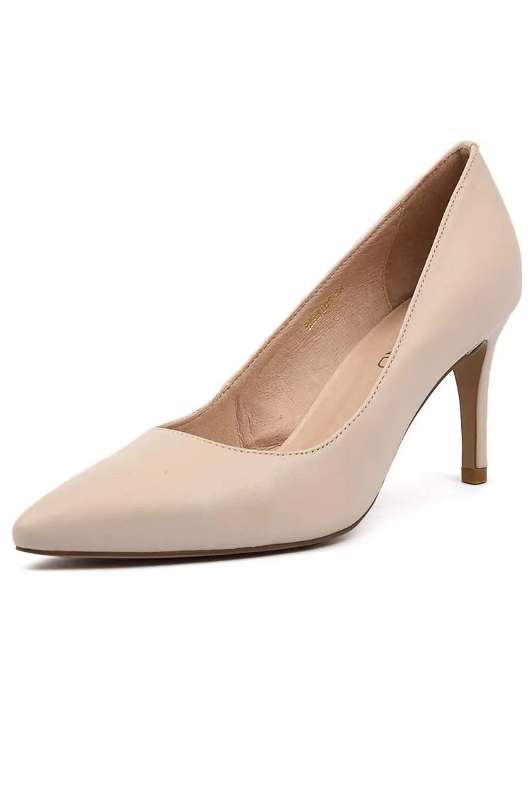 Barrios Leather Heel in Nude