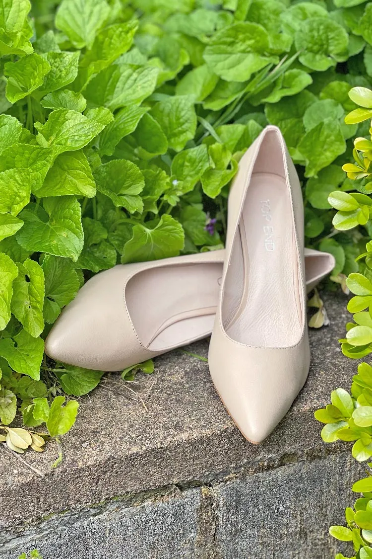 Barrios Leather Heel in Nude