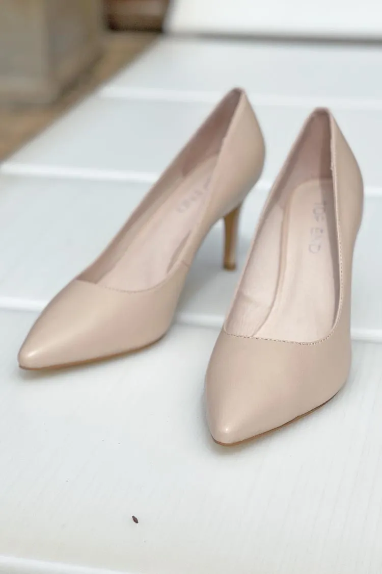 Barrios Leather Heel in Nude