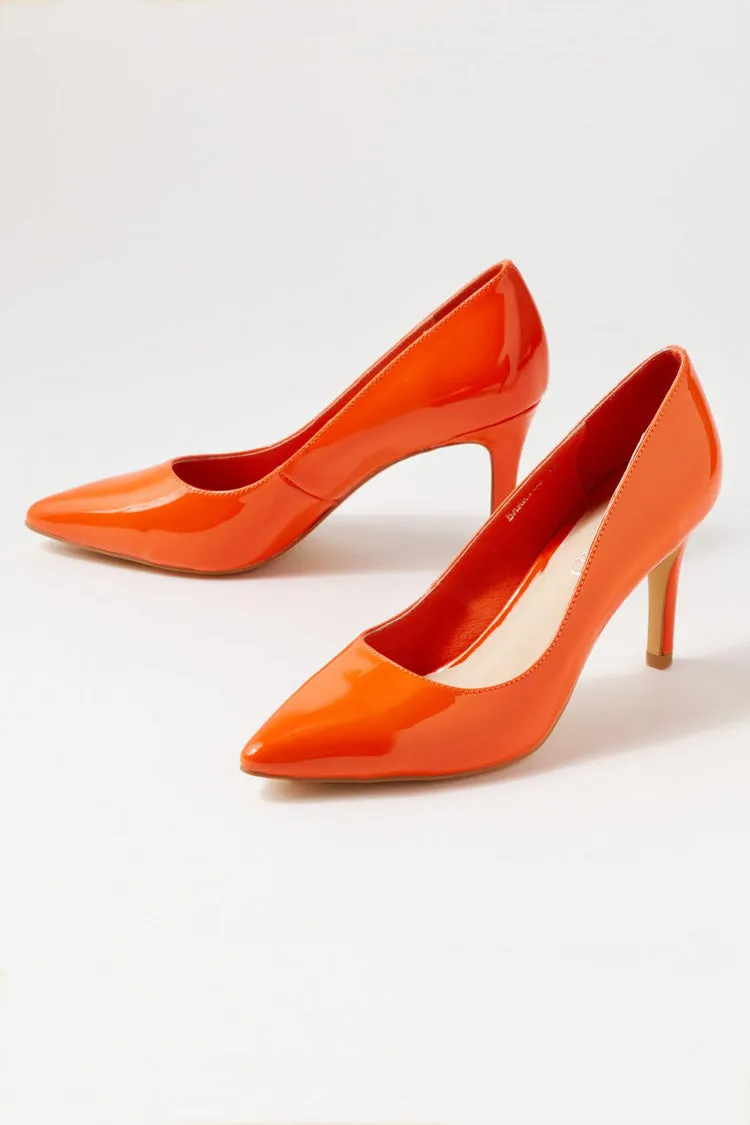 Barrios Leather Heel in Orange