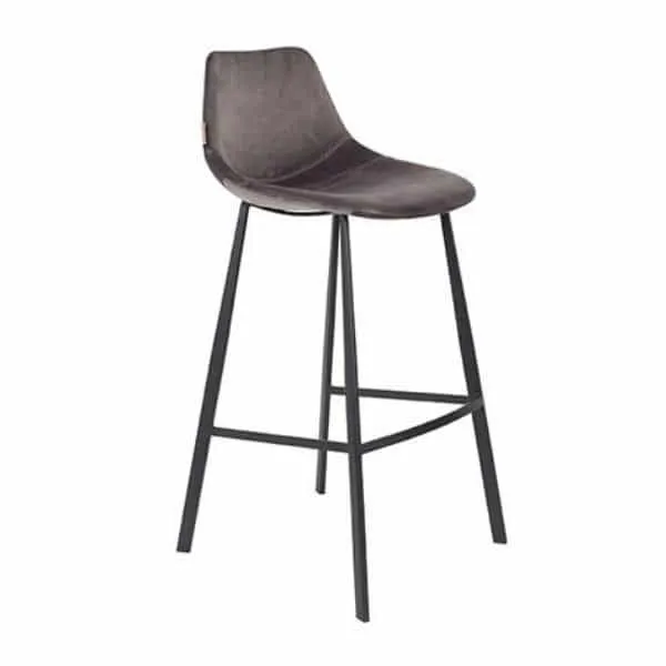 BARSTOOL FRANKY VELVET GREY