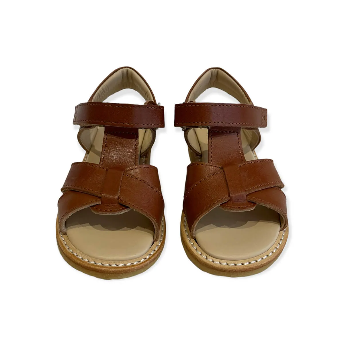 Basic Velcro Sandals in Cognac by Angulus