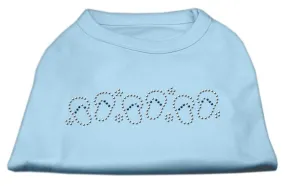 Beach Sandals Rhinestone Shirt Baby Blue L (14)