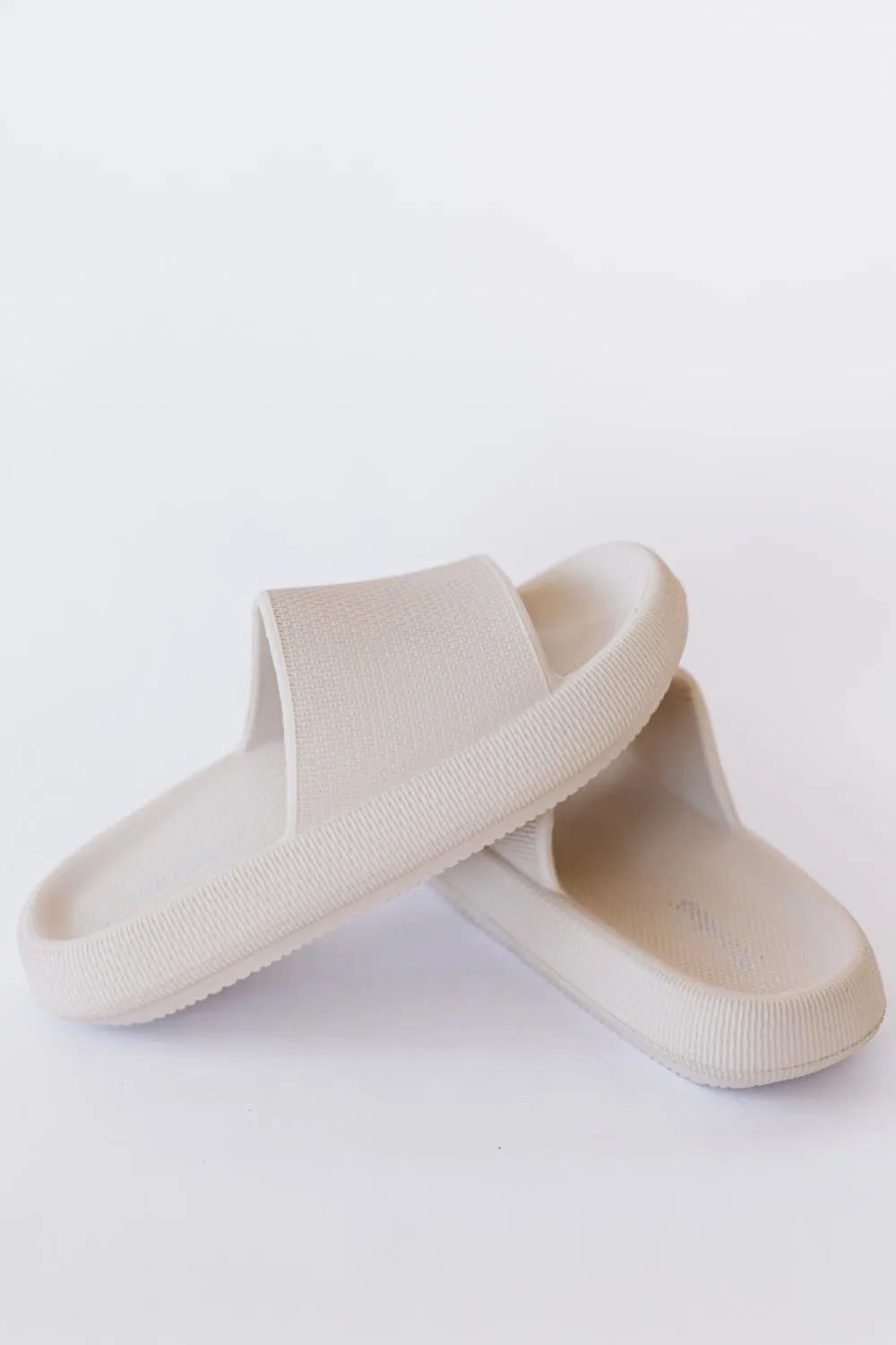 Beige Slide-On Sandals