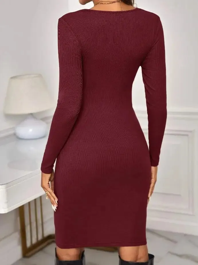 Belly Embrace Knit Midi - Long Sleeve Maternity