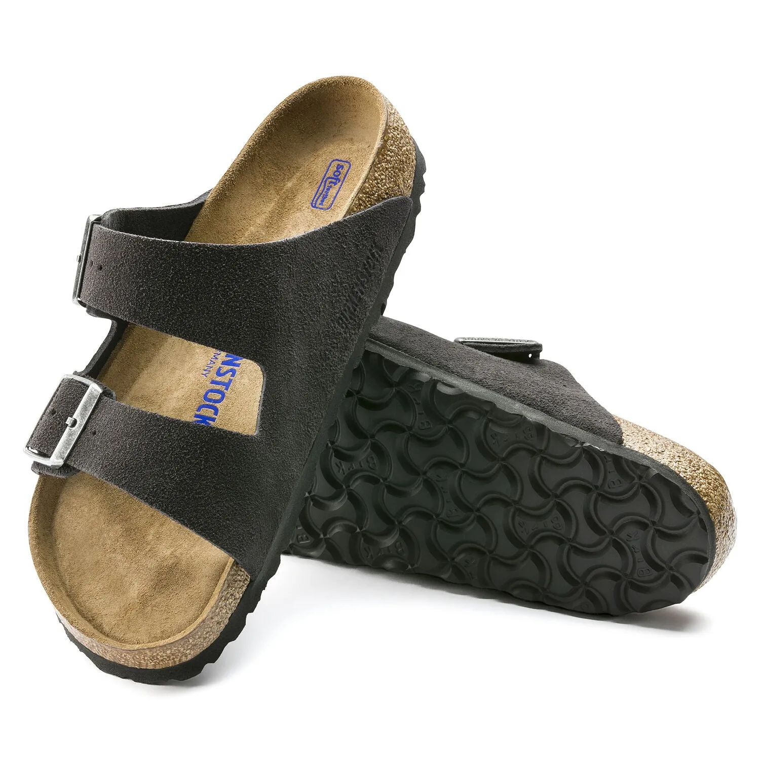 BIRKENSTOCK UNISEX Arizona Soft Footbed Suede Leather (Velvet Grey - Narrow Fit)