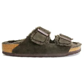 Birkenstock Unisex Sandals Arizona Shearling Casual Buckles Suede Leather - UK 3.5