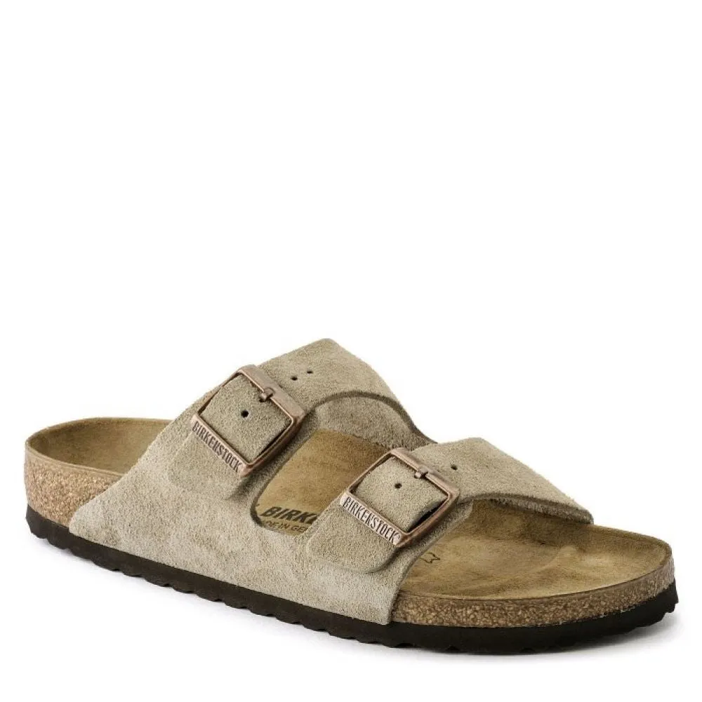 Birkenstock Women's Arizona Suede Leather in Taupe (Narrow Width)