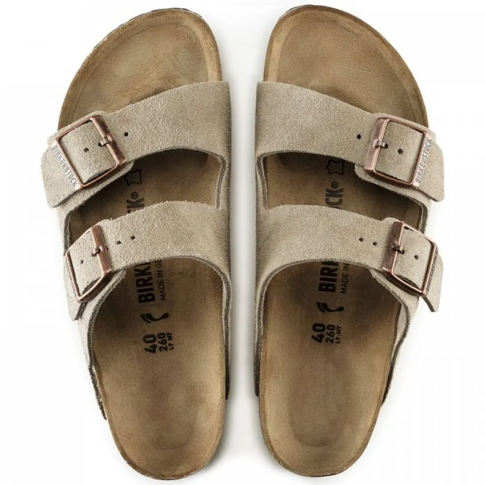 Birkenstock Women's Arizona Suede Leather in Taupe (Narrow Width)