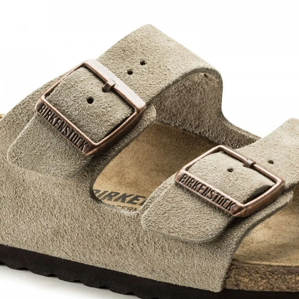 Birkenstock Women's Arizona Suede Leather in Taupe (Narrow Width)