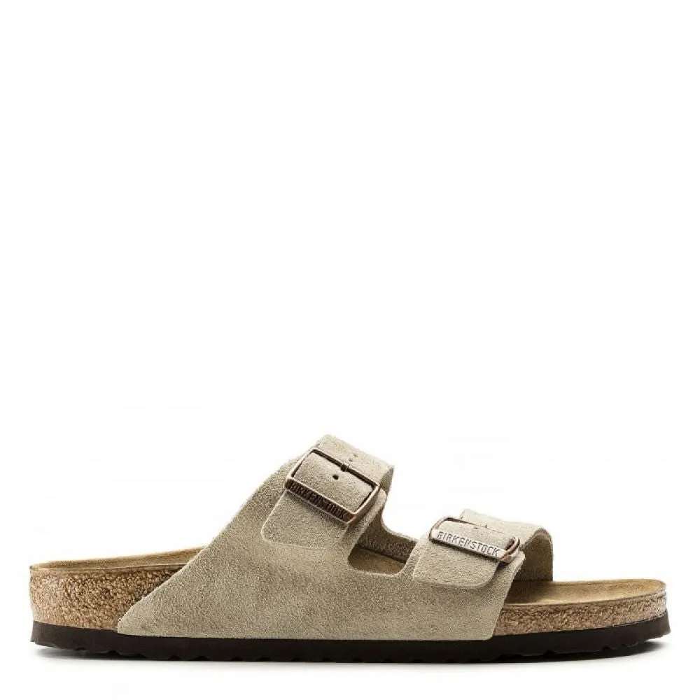 Birkenstock Women's Arizona Suede Leather in Taupe (Narrow Width)