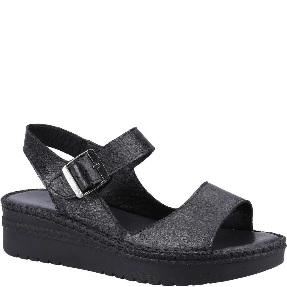 Black Stacey Leather Sandals