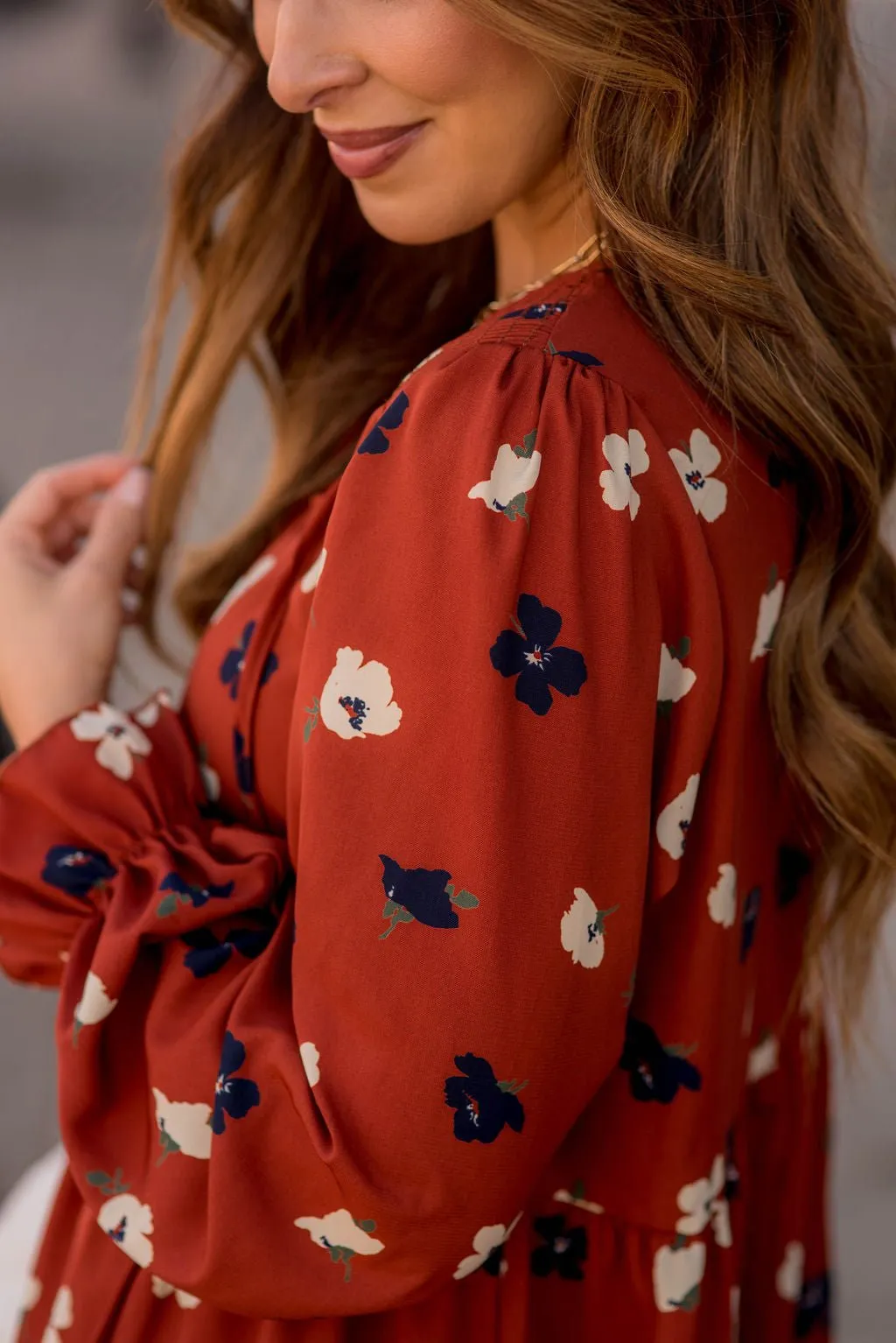 Blossoms Ruffle Long Sleeve Dress