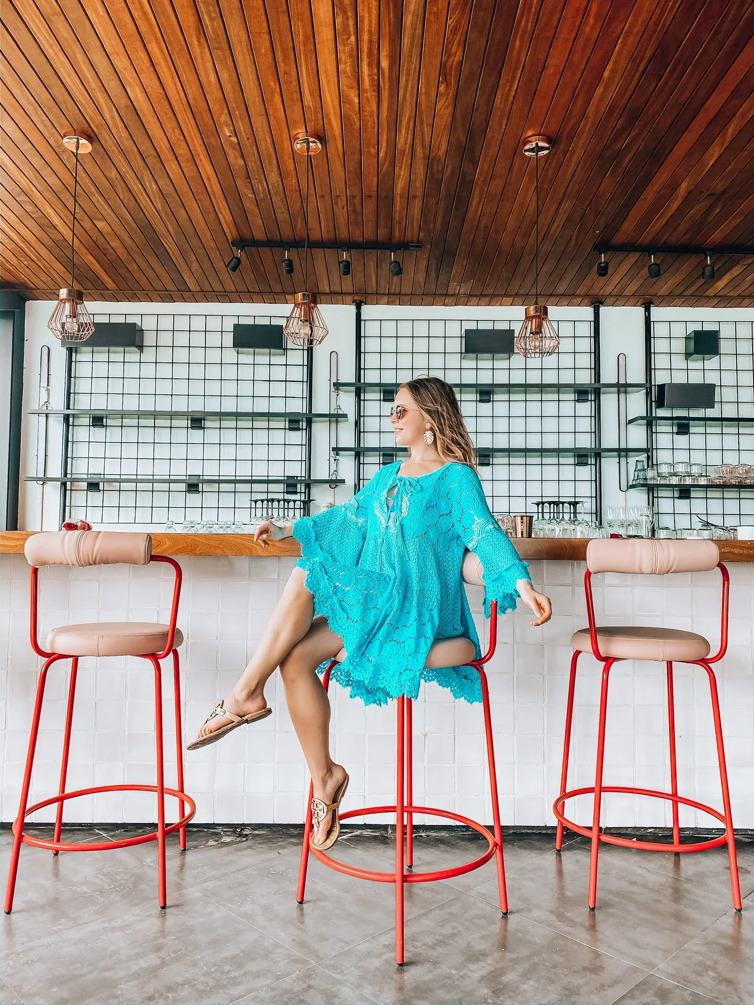 Blue Lace Coverup Dress