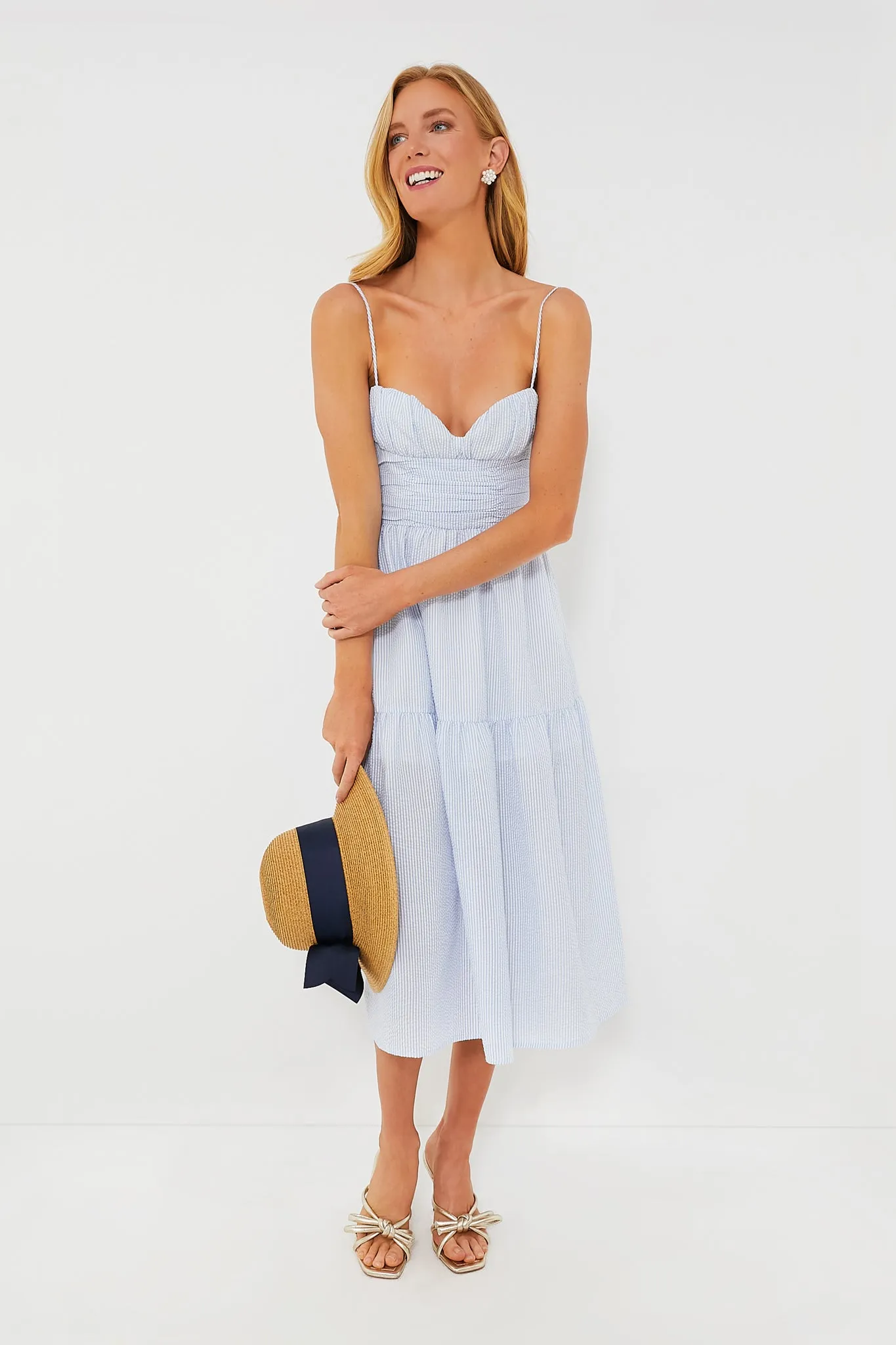 Blue Stripe Sasha Midi Dress