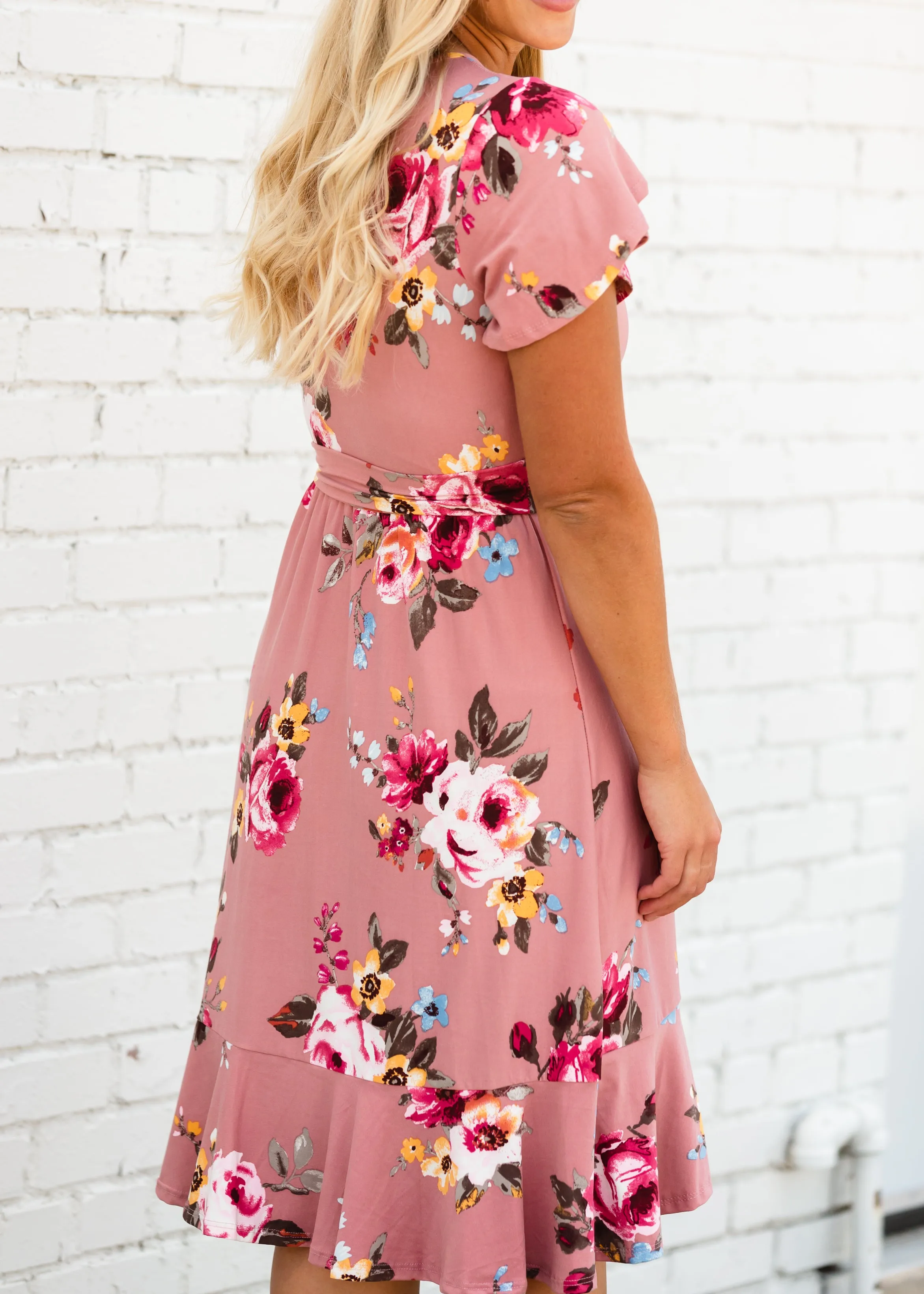 Buttery Soft Floral Midi Dress w/ Flyaway Sleeves - FINAL SALE