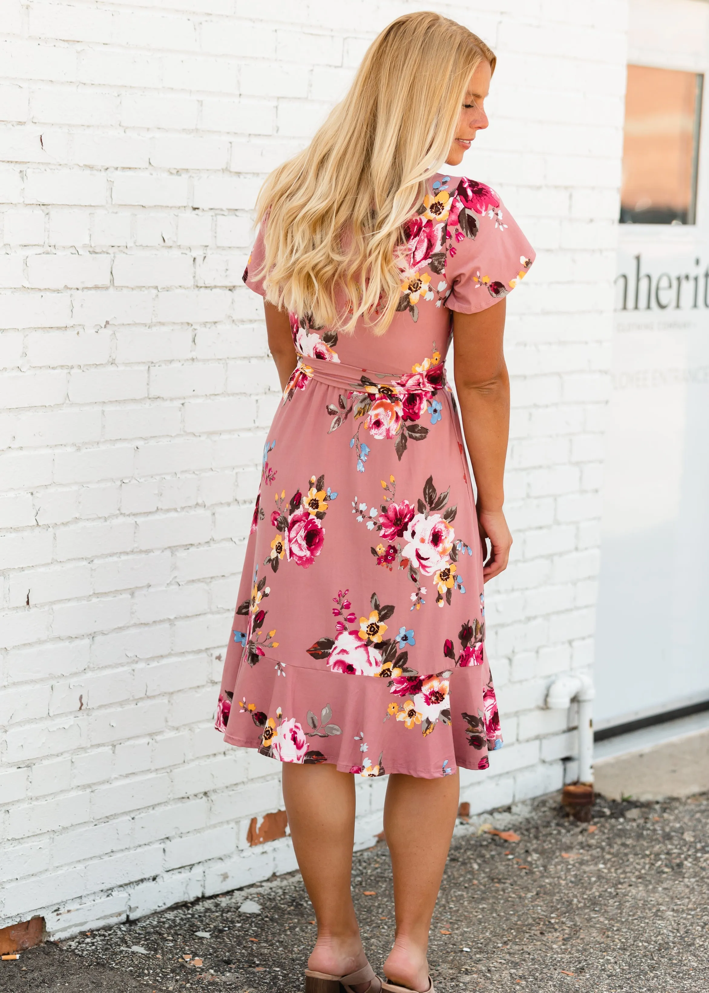 Buttery Soft Floral Midi Dress w/ Flyaway Sleeves - FINAL SALE