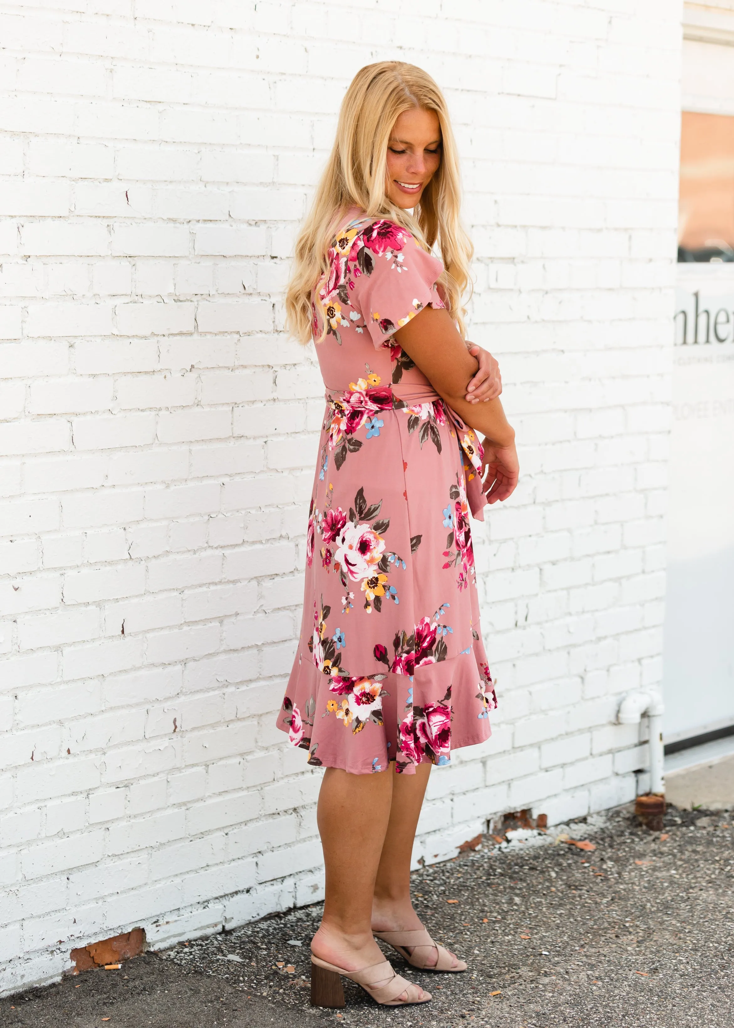 Buttery Soft Floral Midi Dress w/ Flyaway Sleeves - FINAL SALE