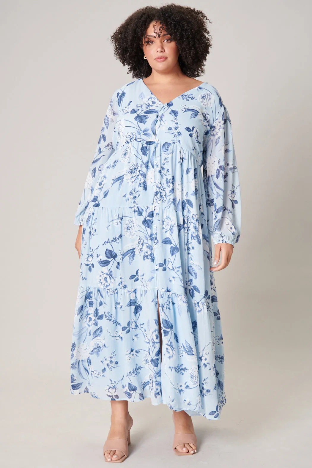 Cadaval Floral Mabel Tiered Maxi Dress Curve