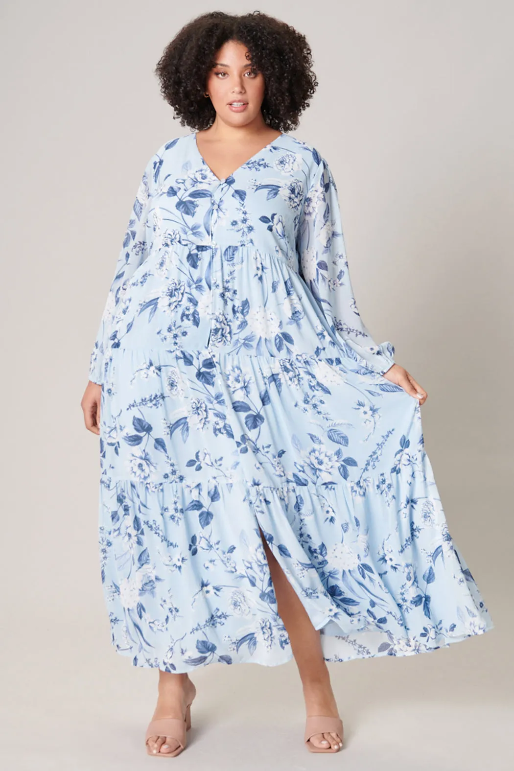 Cadaval Floral Mabel Tiered Maxi Dress Curve