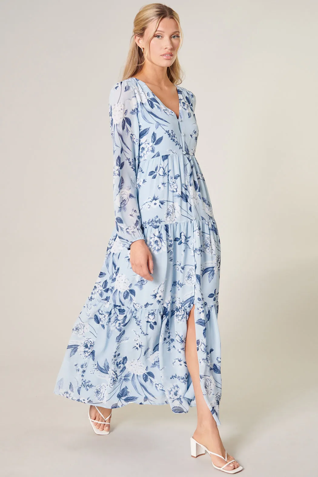 Cadaval Floral Mabel Tiered Maxi Dress