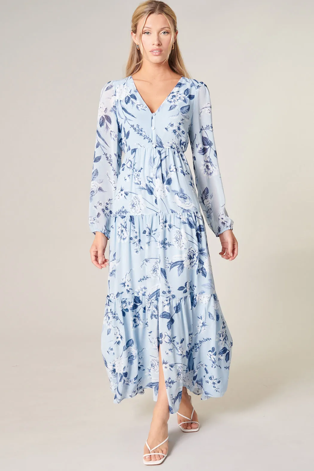 Cadaval Floral Mabel Tiered Maxi Dress