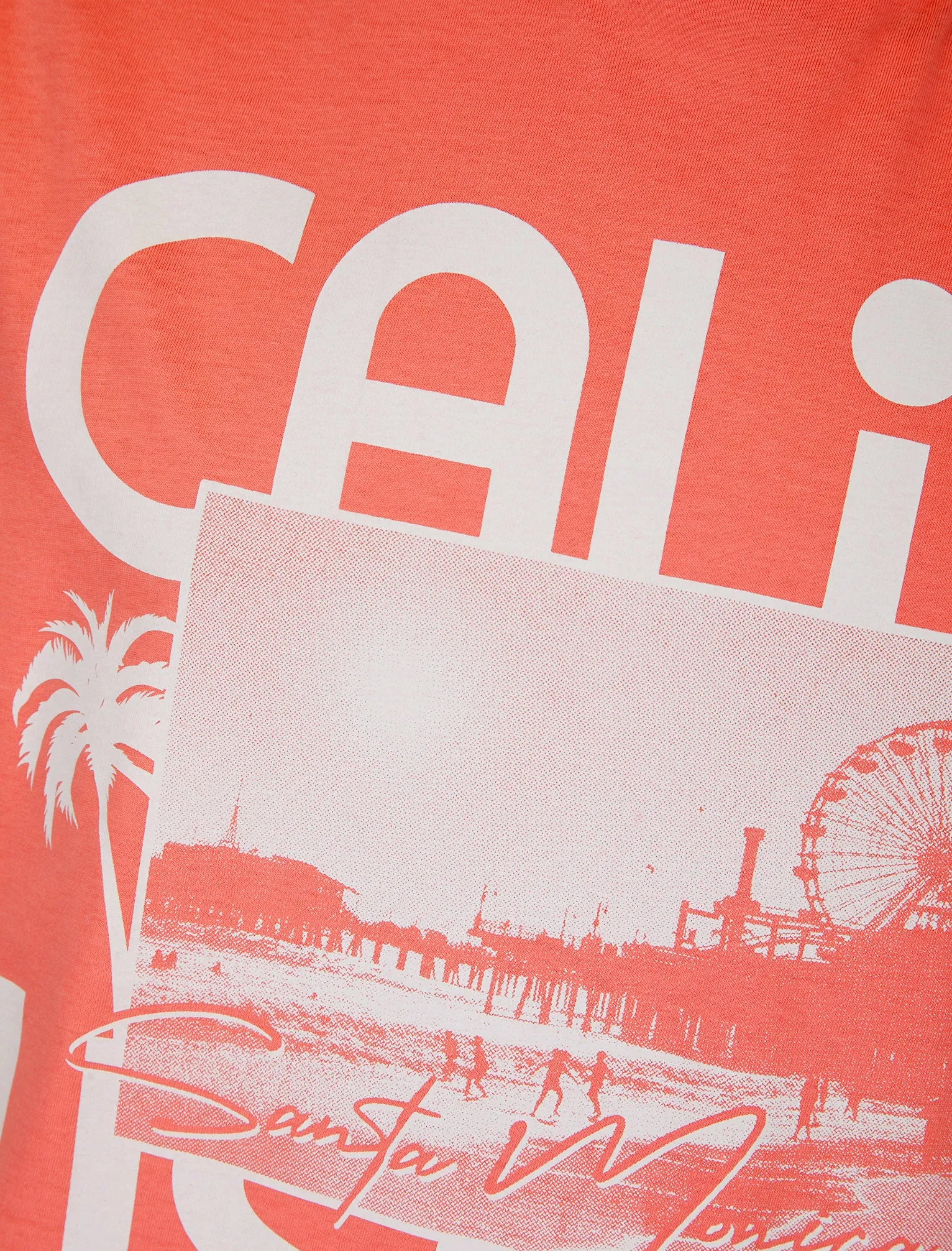 Cali Dreams Motif Cotton Jersey T-Shirt in Peach Blossom - South Shore