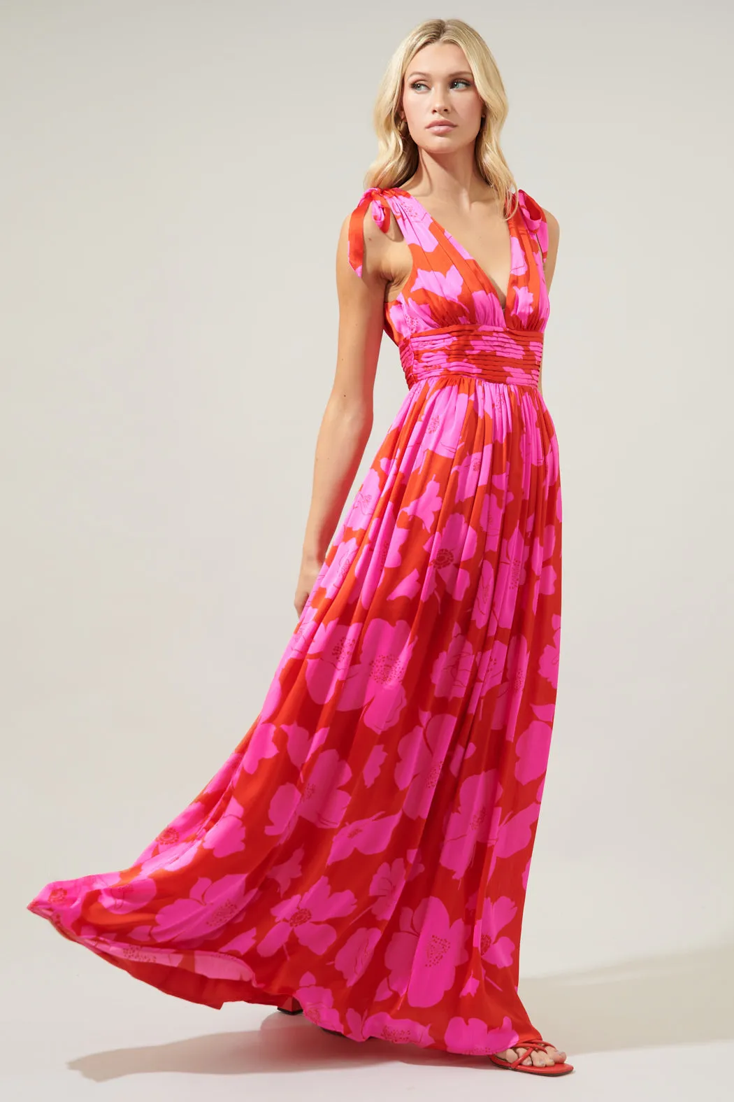 Caribbean Crush Descanso Pleated Maxi Dress