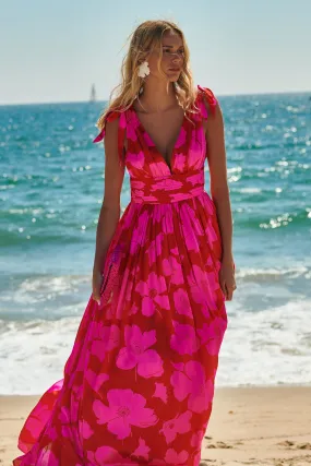 Caribbean Crush Descanso Pleated Maxi Dress