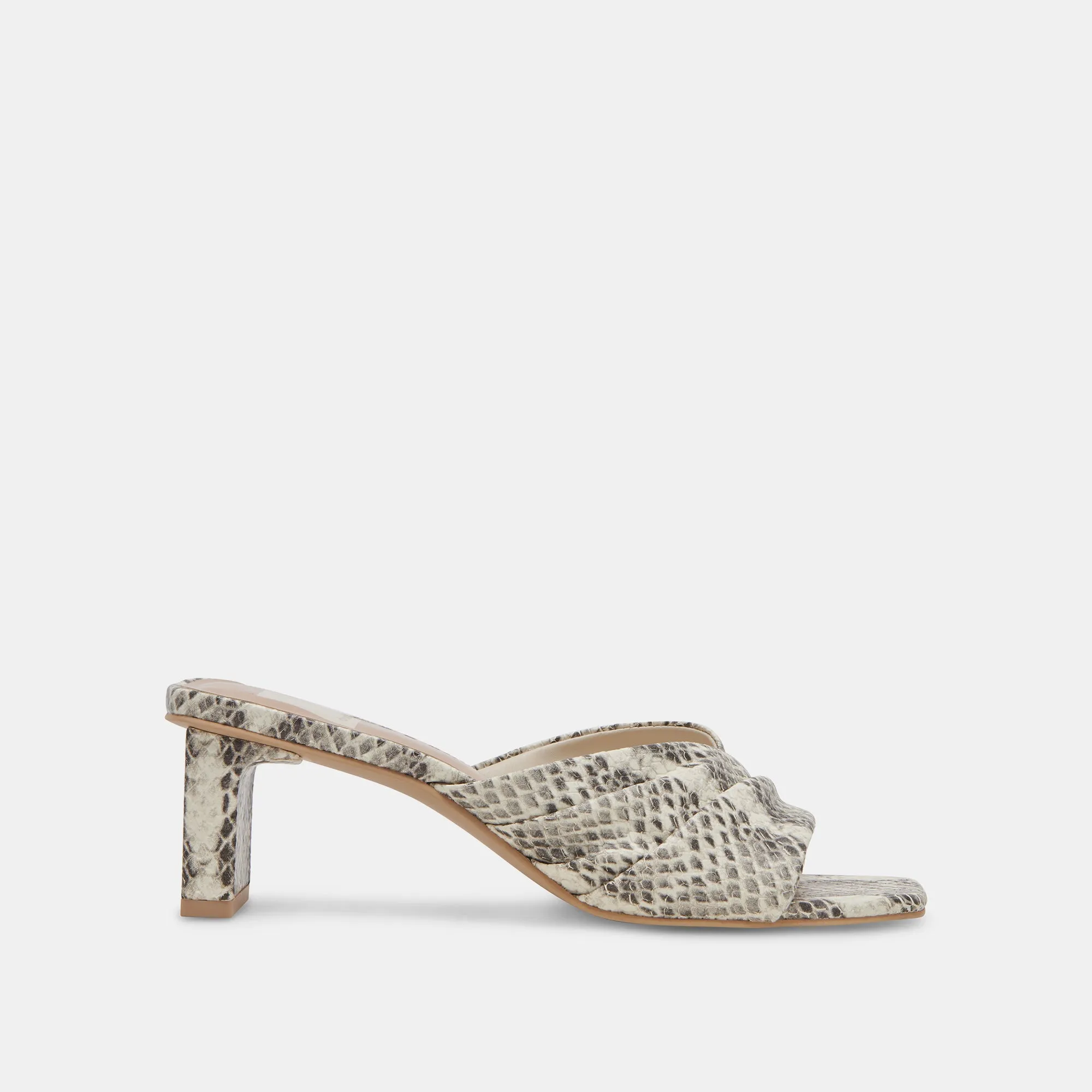 CARLAN HEELS GREY WHITE EMBOSSED SNAKE