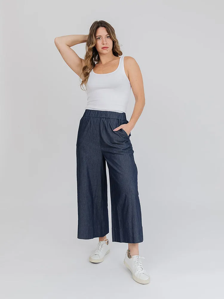 Cropped Rosie Pant - Blue Denim