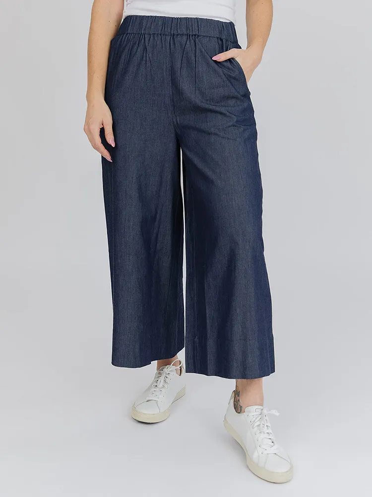 Cropped Rosie Pant - Blue Denim