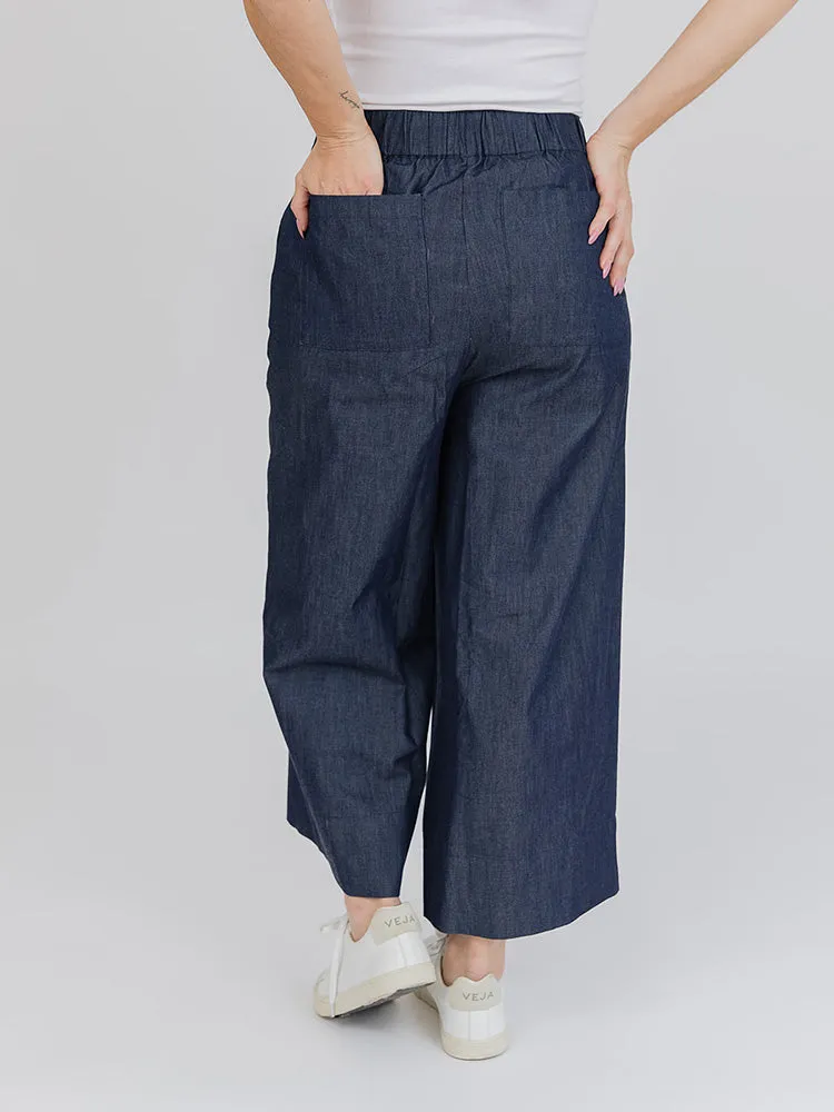 Cropped Rosie Pant - Blue Denim