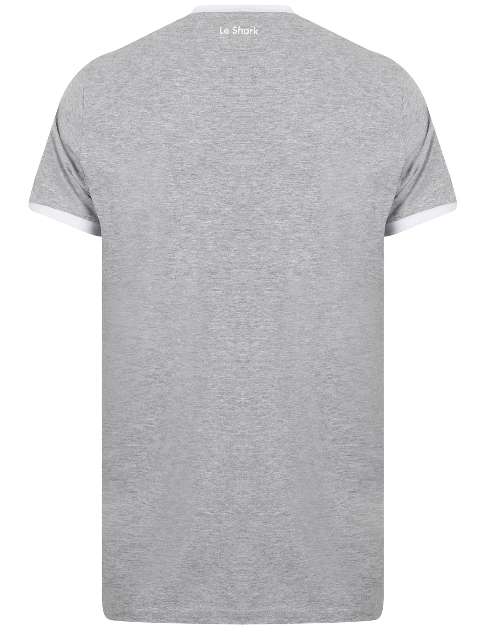 Earl Cotton Jersey Crew Neck Ringer T-Shirt In Light Grey Marl / White - Le Shark