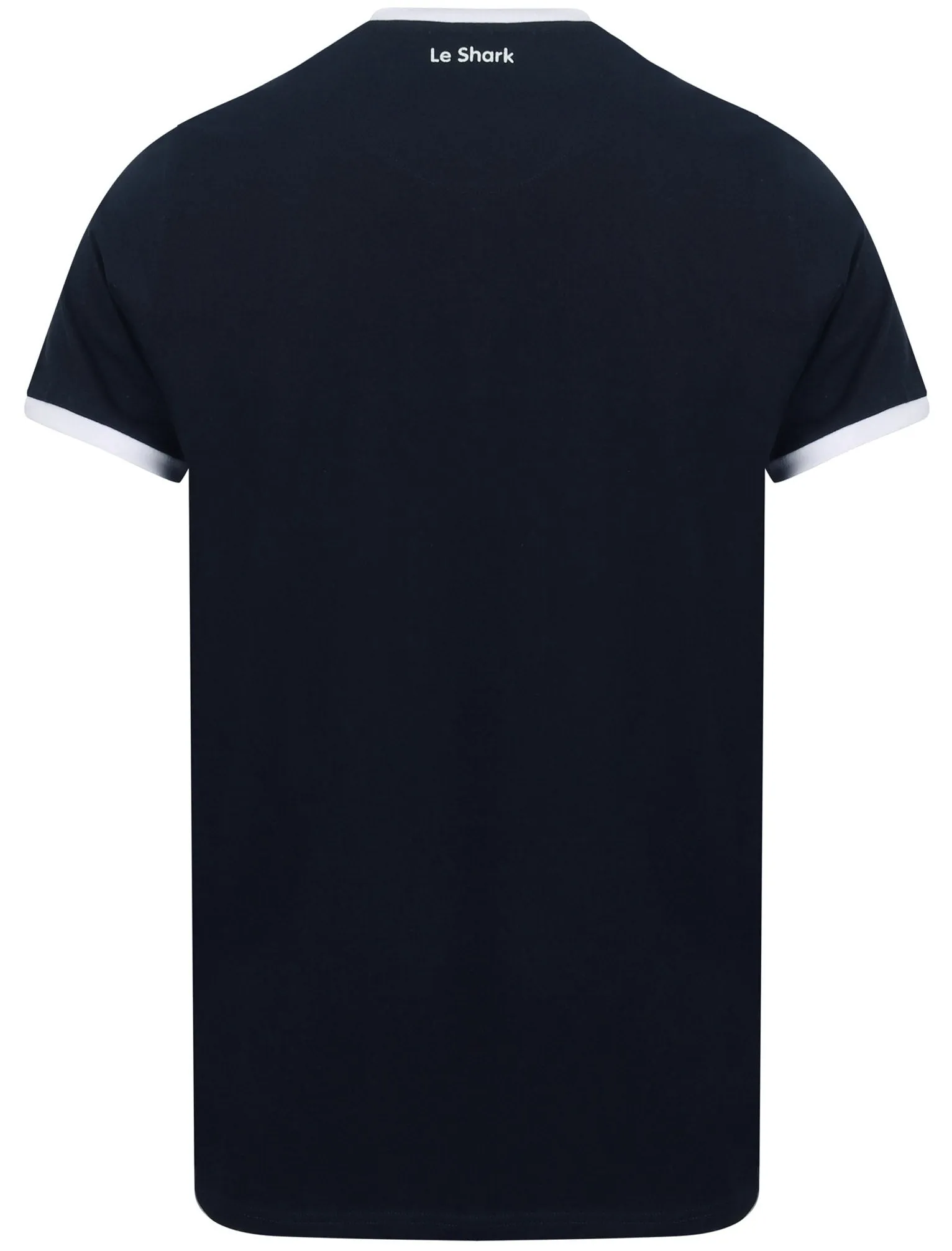 Earl Cotton Jersey Crew Neck Ringer T-Shirt In Sky Captain Navy - Le Shark