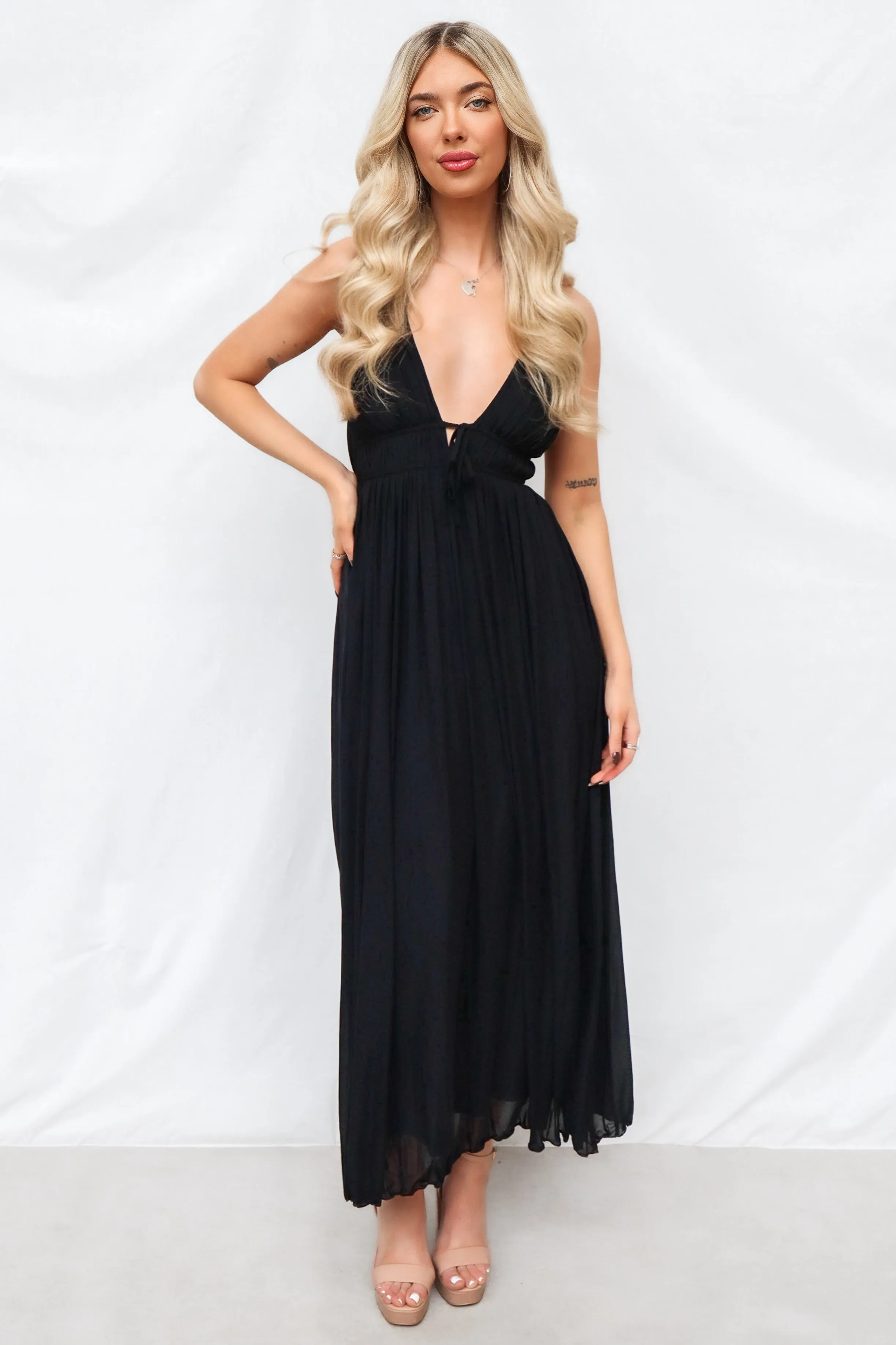 Elisa Midi Dress - Black