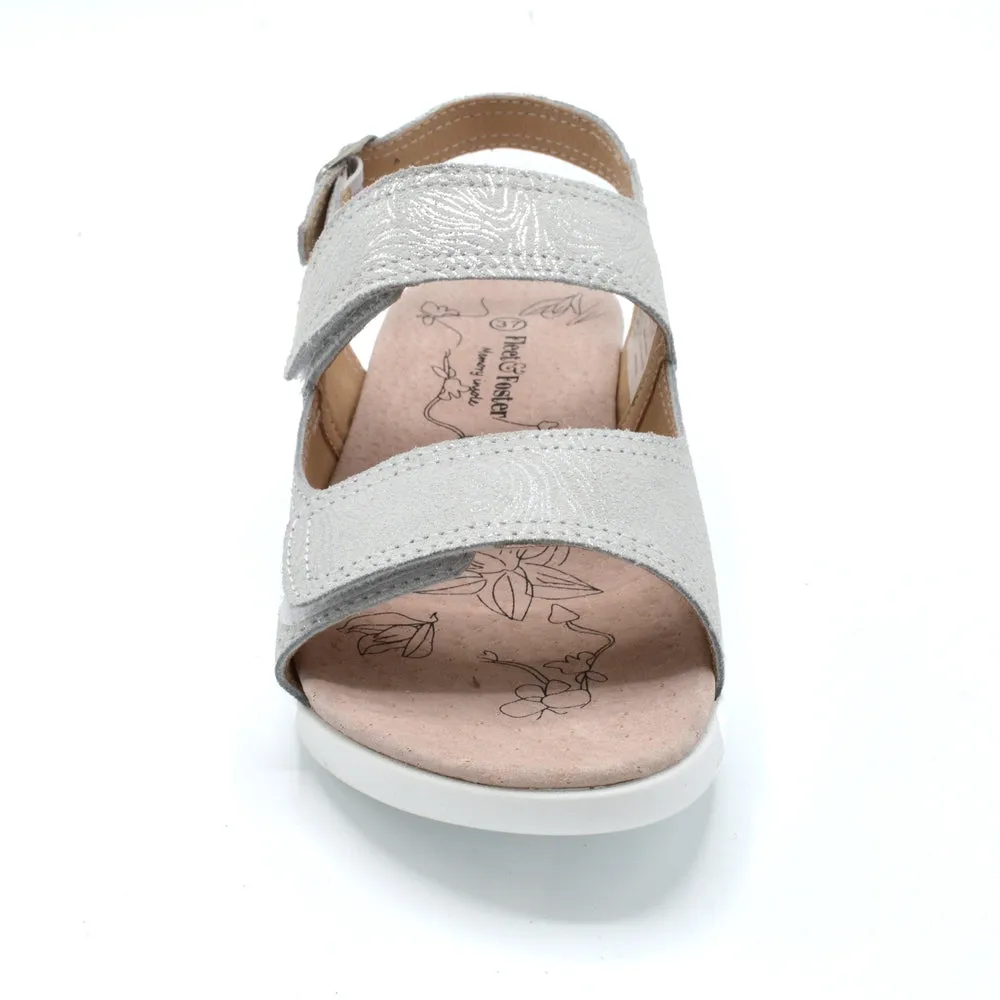 Fleet & Foster Begonia - Ladies Wide Fit Summer Sandal - 2V (2E-4E) Fitting - Silver