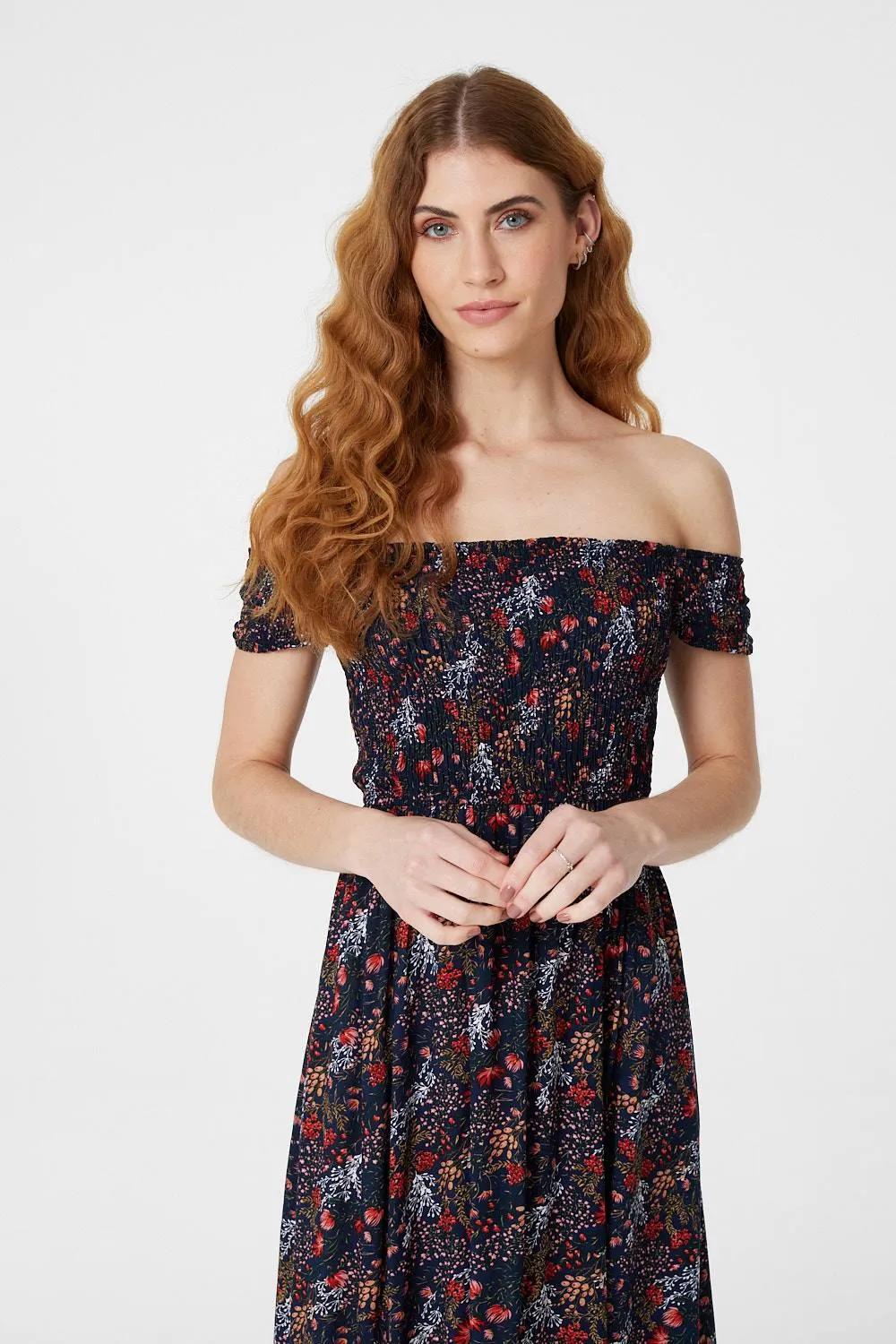 Floral Bardot Maxi Dress