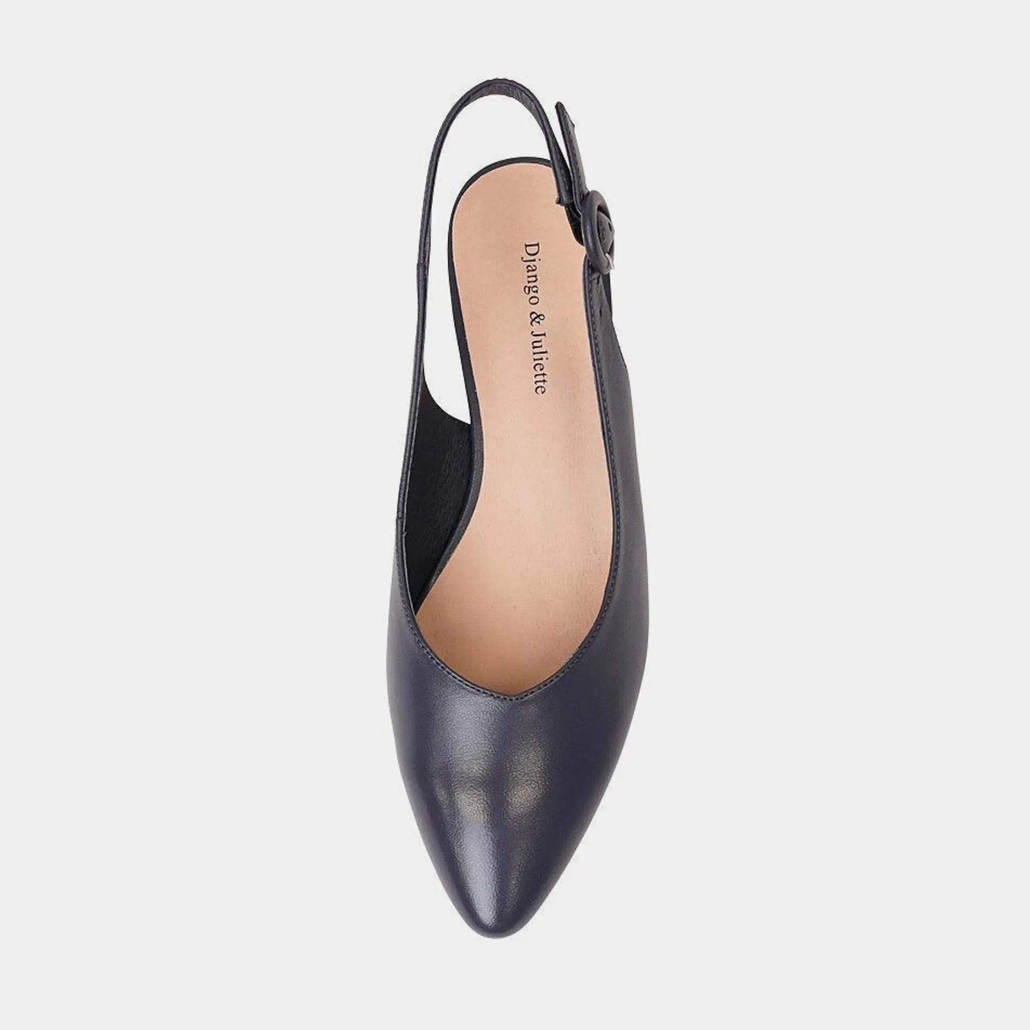 Fotini Navy Leather Flats